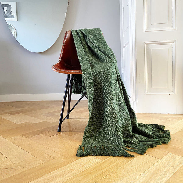 Malagoon plaid marble - diep donkergroen - 125x150cm