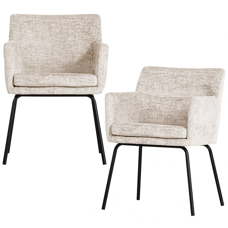 KAM EETKAMERSTOEL MET ARMLEUNING OFF WHITE (set of 2)