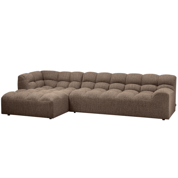 ALLURE CHAISE LONGUE LINKS GEWEVEN STOF DONKERBRUIN MELANGE