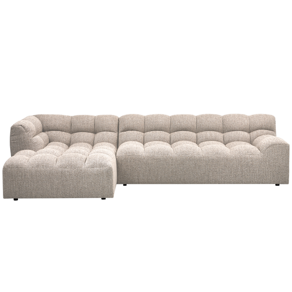 ALLURE CHAISE LONGUE LINKS GEWEVEN STOF NATUREL MELANGE