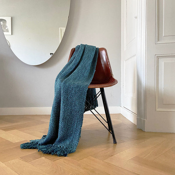 Malagoon plaid marble - donkerblauw - 125x150cm