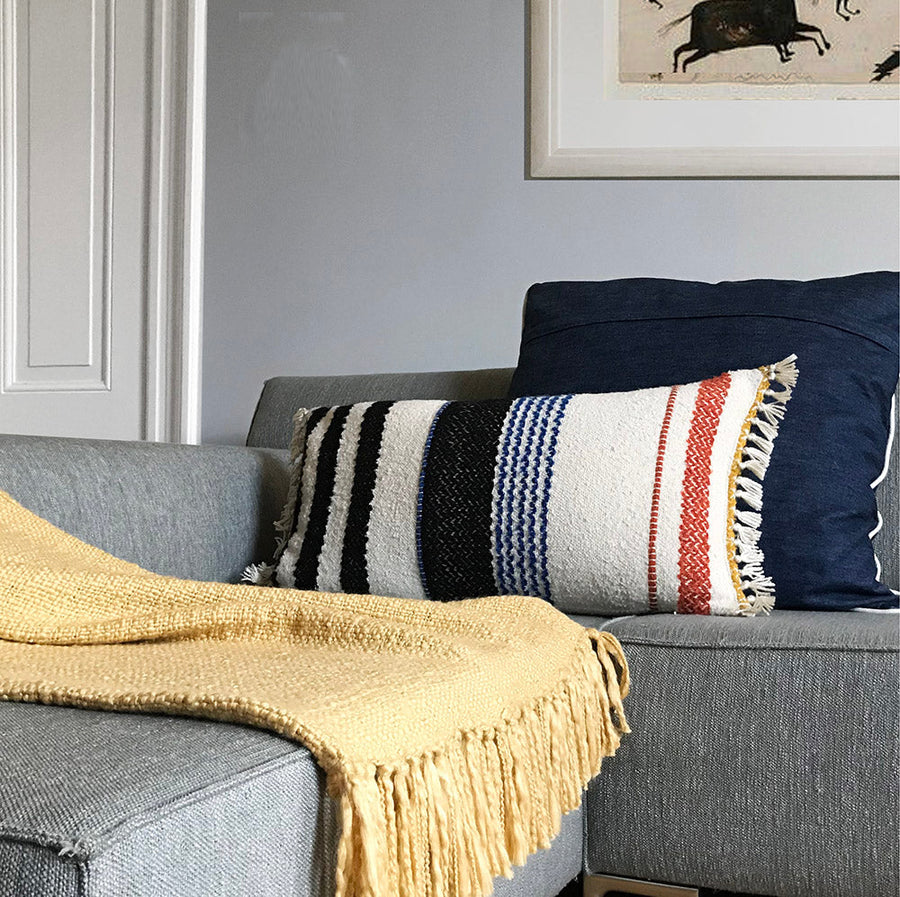 Malagoon plaid vintage - geel - 125x150cm