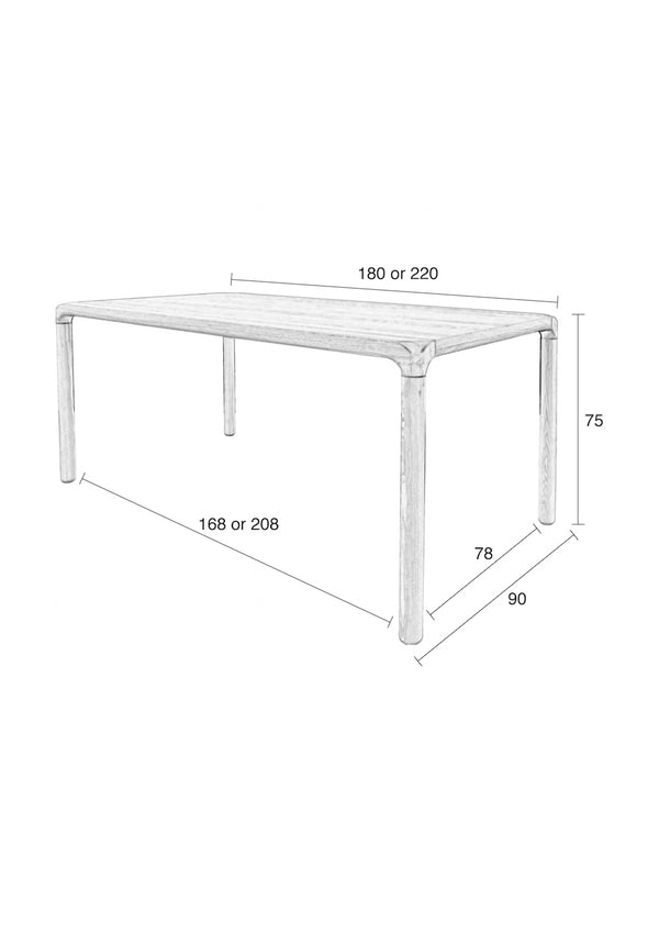 Tafel Storm 180x90 Naturel
