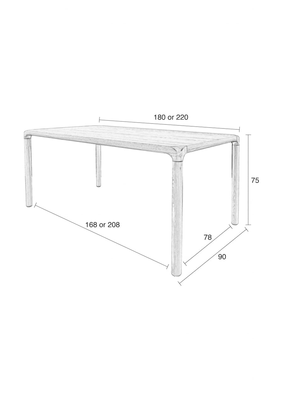Tafel Storm 220x90 Zwart