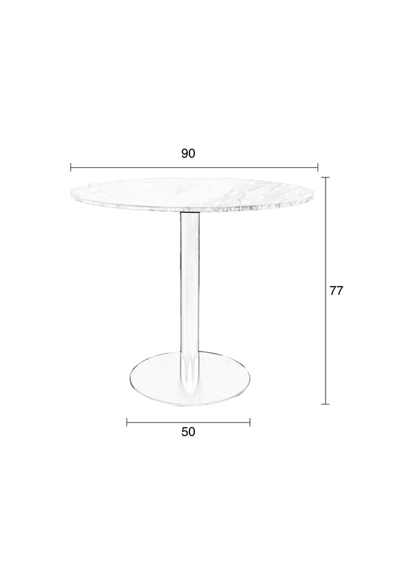 Tafel Marmer King 90 Zwart