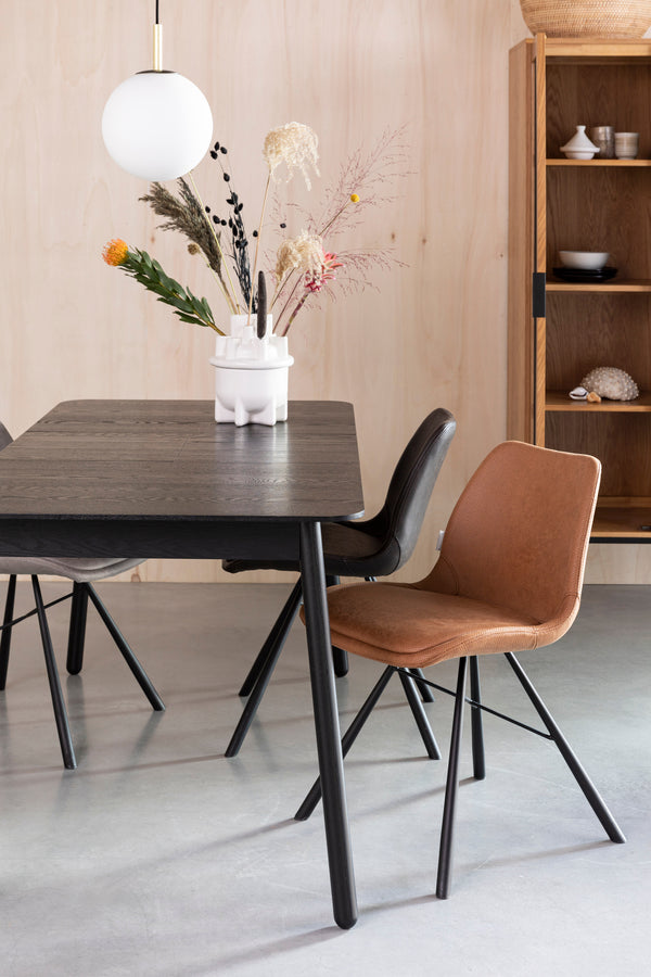 Tafel Glimps 120/162x80 Zwart