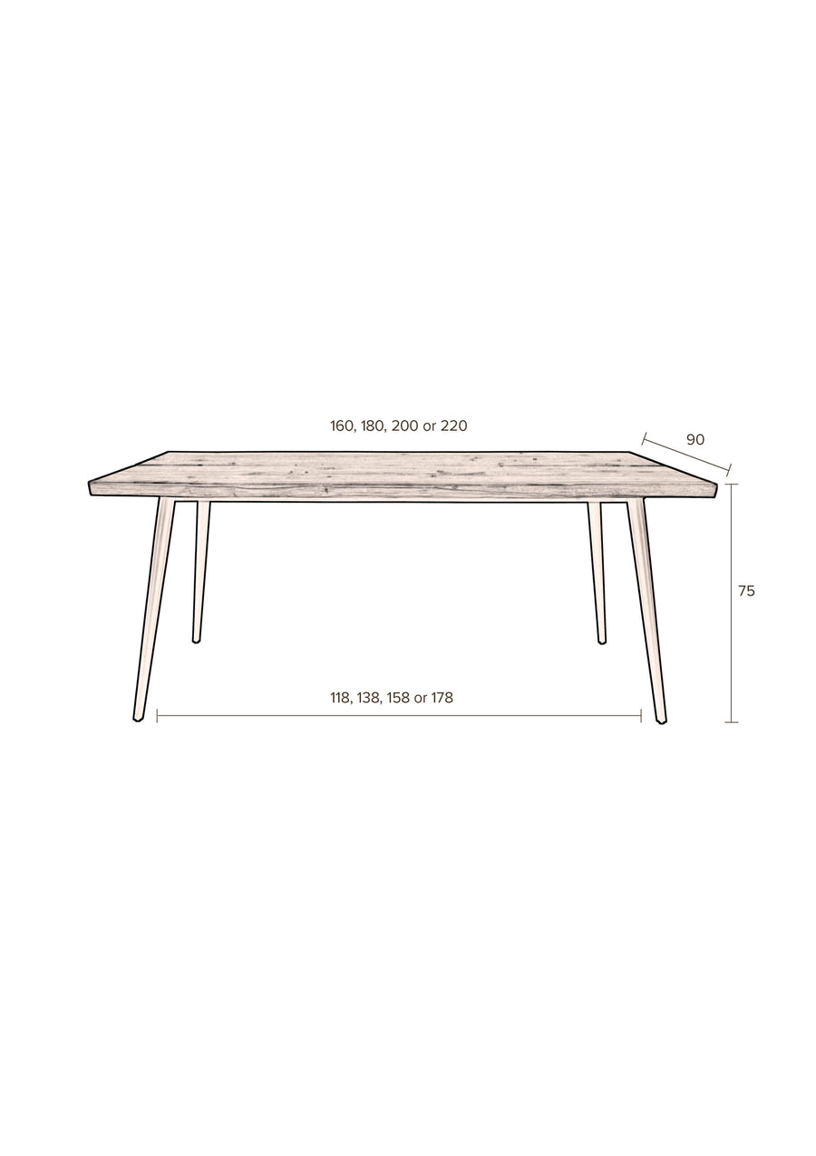Tafel Alagon 220x90