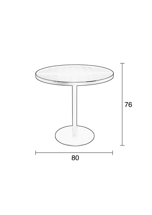 Albert tuintafel/ bistrotafel rond 80 cm zwart