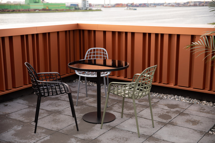 Albert tuintafel/ bistrotafel rond 80 cm zwart