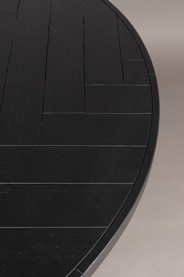 Class eettafel rond 120 cm acaciahout zwart