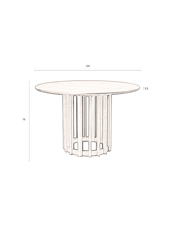 Tafel Barlet 120' Notenhout