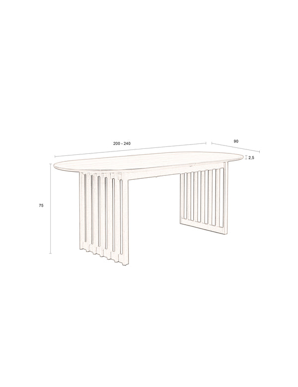 Barlet uitschuifbare eettafel 200/240x90 hout eiken