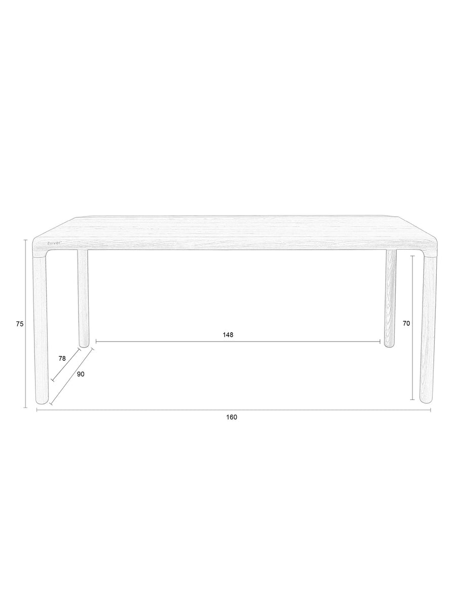 Tafel Storm 160x90 Naturel