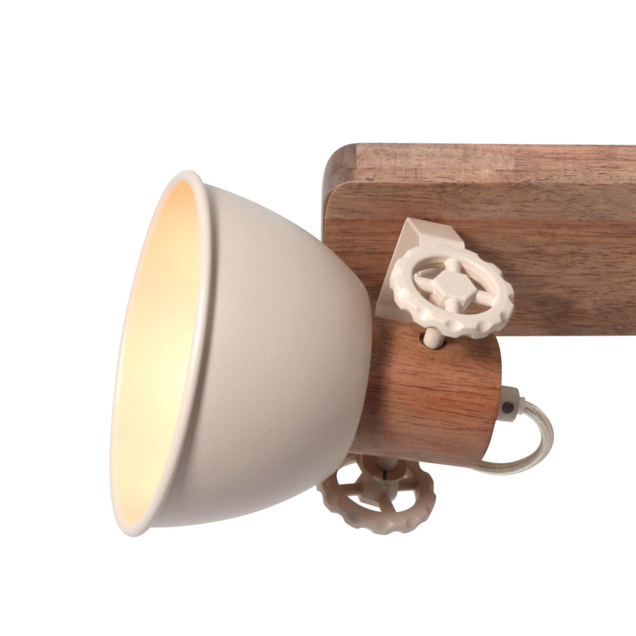 Gearwood 2133cr – crème plafondlamp met houtdetails