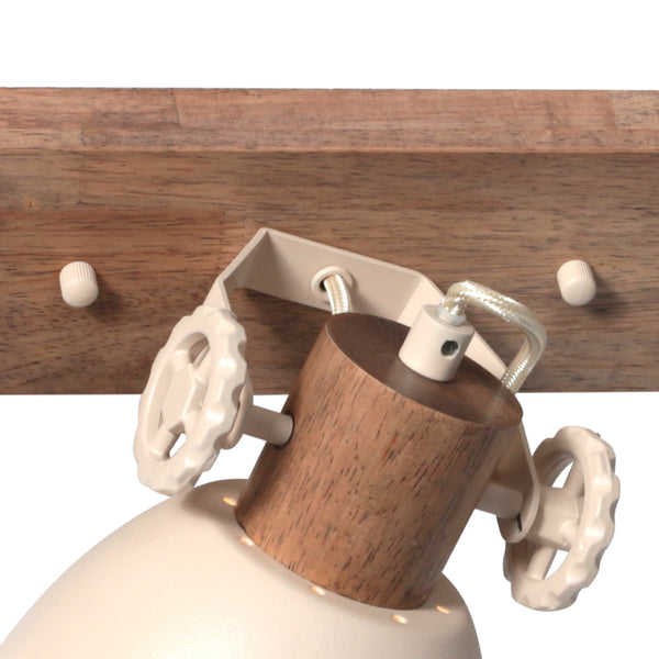 Gearwood 2133cr – crème plafondlamp met houtdetails