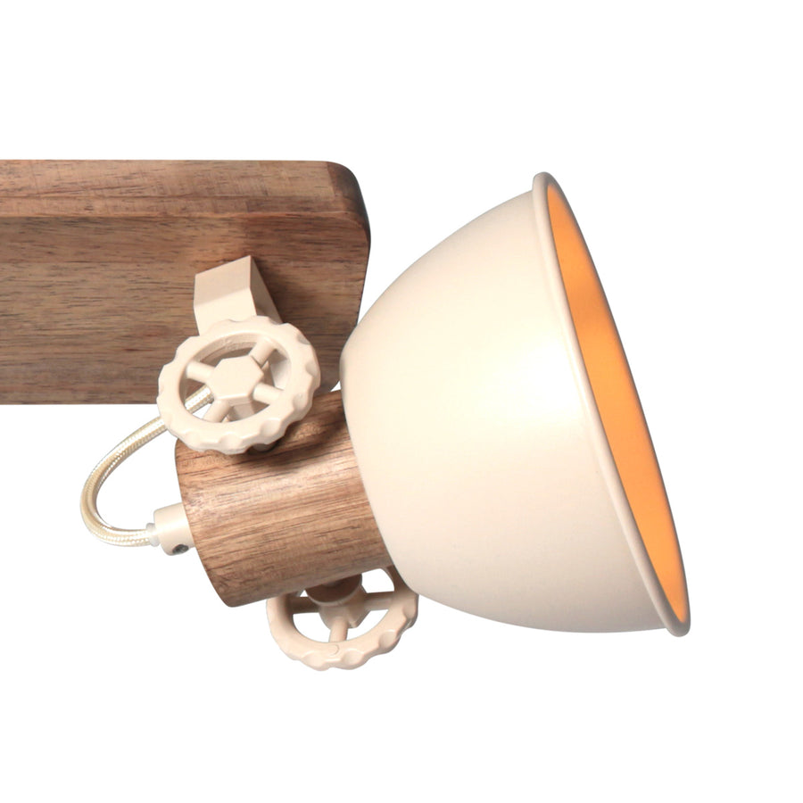 Gearwood 2133cr – crème plafondlamp met houtdetails