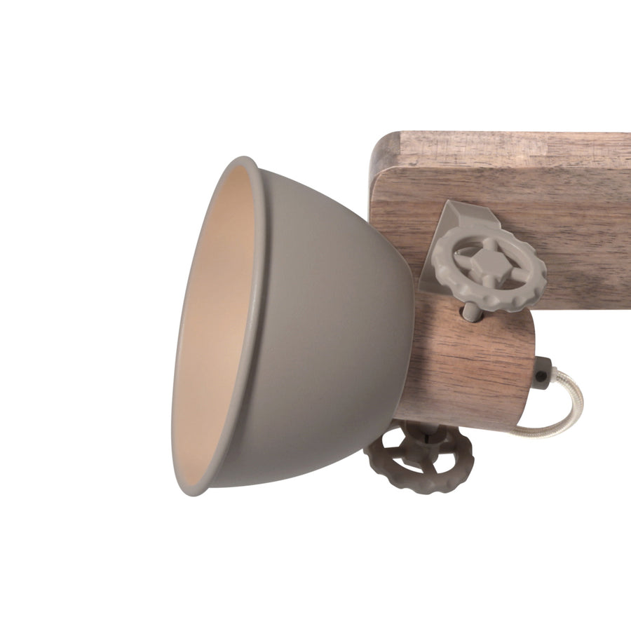Gearwood 2133ta – taupe plafondlamp met houtdetails