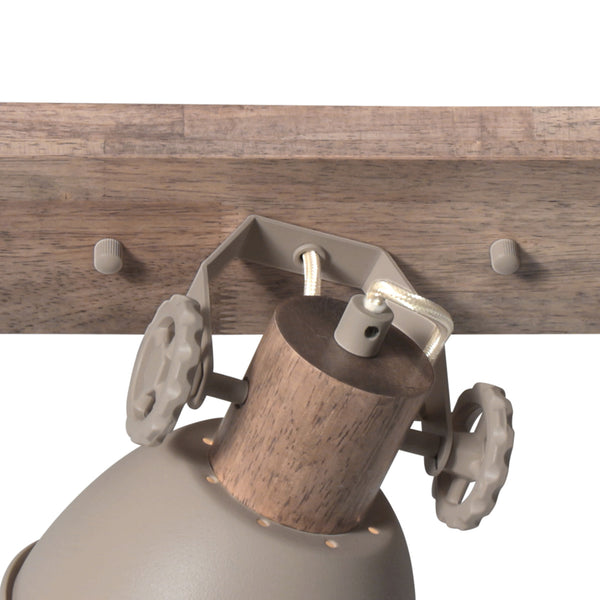Gearwood 2133ta – taupe plafondlamp met houtdetails
