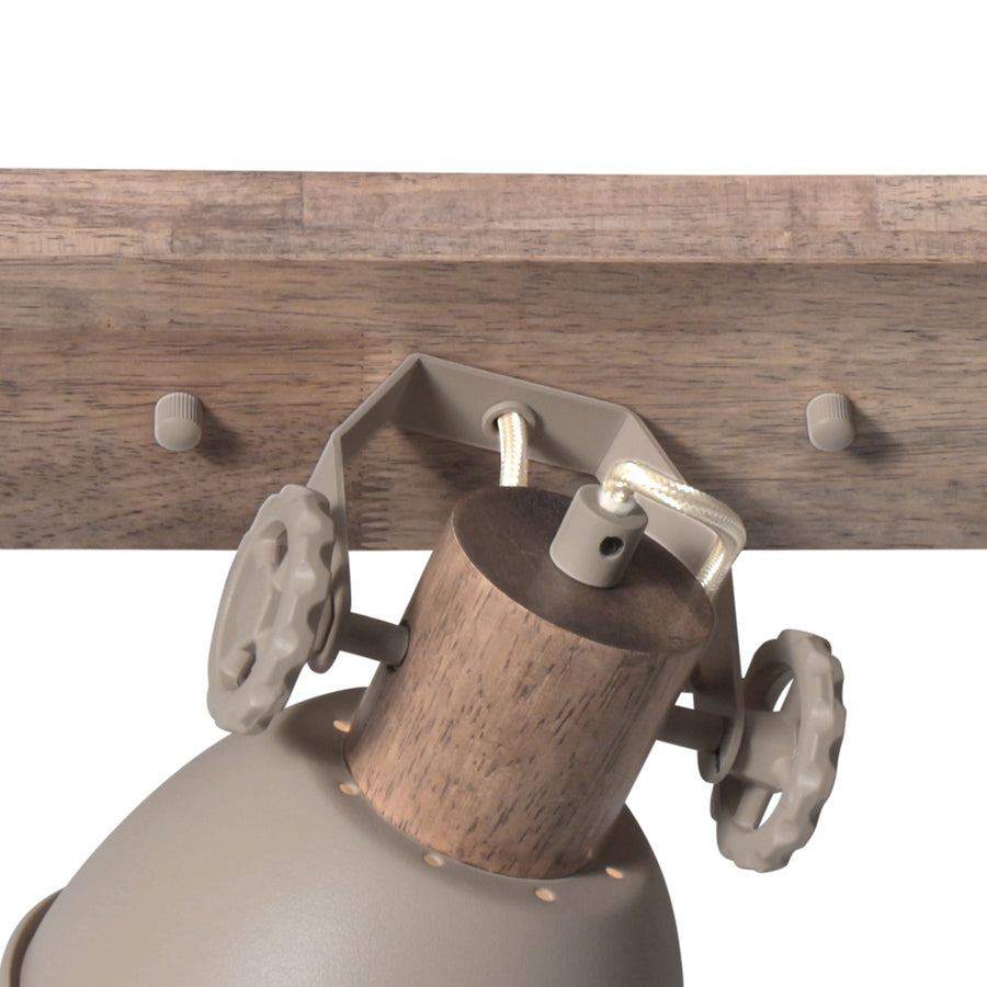 Gearwood 2133ta – taupe plafondlamp met houtdetails