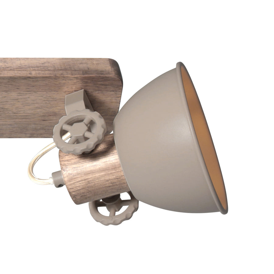 Gearwood 2133ta – taupe plafondlamp met houtdetails