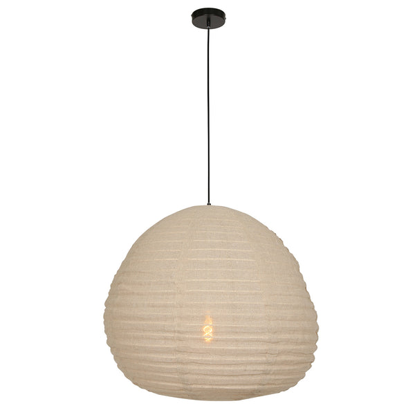 Hanglamp bangalore 2136b - bamboe linnen kap, sfeervol statement