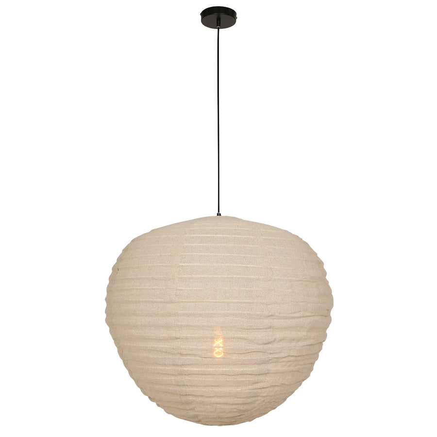Hanglamp bangalore 2136b - bamboe linnen kap, sfeervol statement