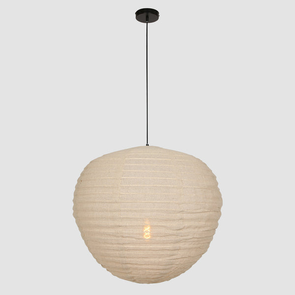 Hanglamp bangalore 2136b - bamboe linnen kap, sfeervol statement