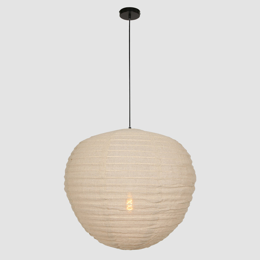 Hanglamp bangalore 2136b - bamboe linnen kap, sfeervol statement