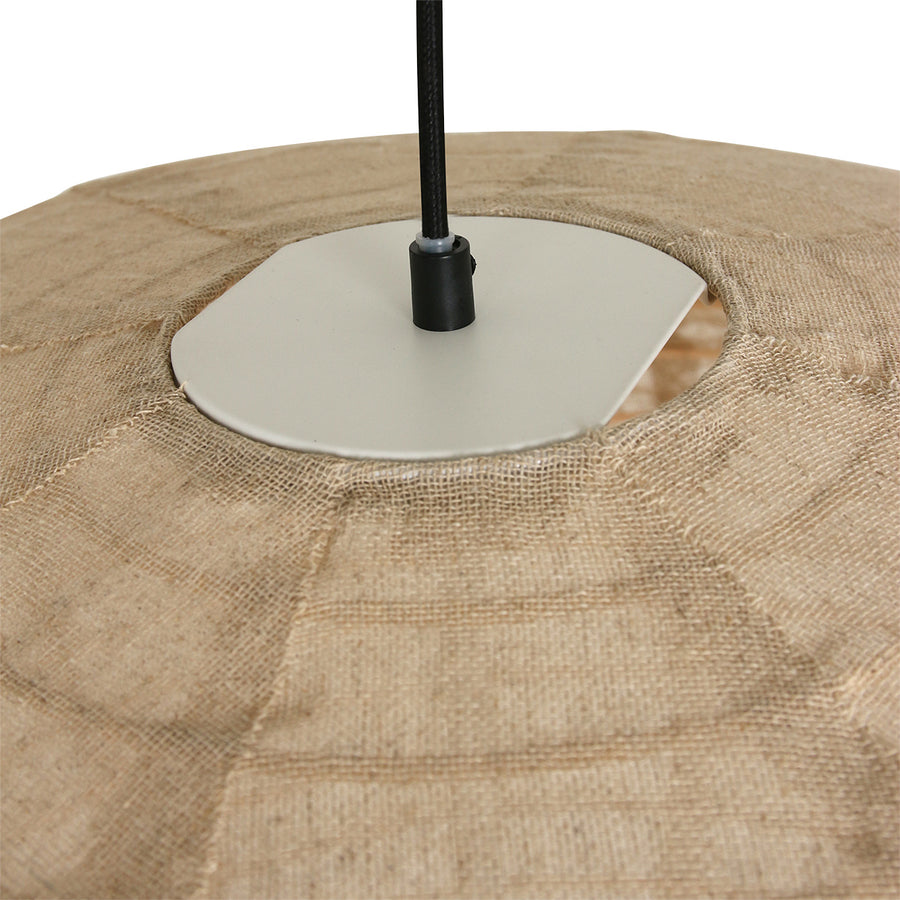 Hanglamp bangalore 2136b - bamboe linnen kap, sfeervol statement