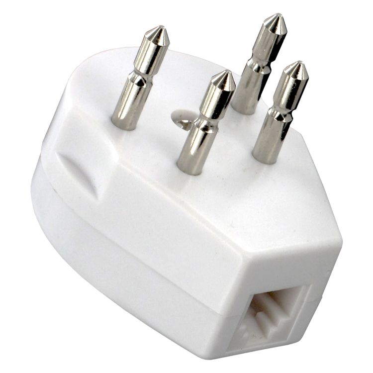 Ql tel stekker nl tweeweg mod 4p wit