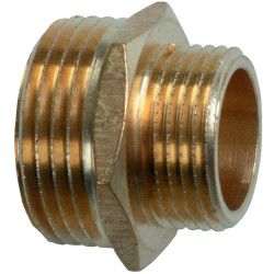Messing dubbele nippel 3/4x1/2
