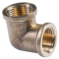 Messing hoekverbinding 1'' vv