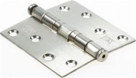 Kogellagerscharnier / rechte hoeken / 89x89 mm / RVS pen / RVS geborsteld