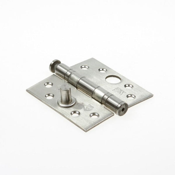 Kogellagerscharnier / 3 mm / rechte hoeken / 89x89 mm / RVS pen / RVS geborsteld / SKG***?