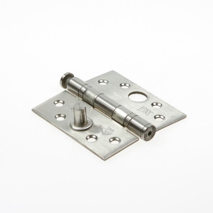 Kogellagerscharnier / 3 mm / rechte hoeken / 89x89 mm / RVS pen / RVS geborsteld / SKG***?