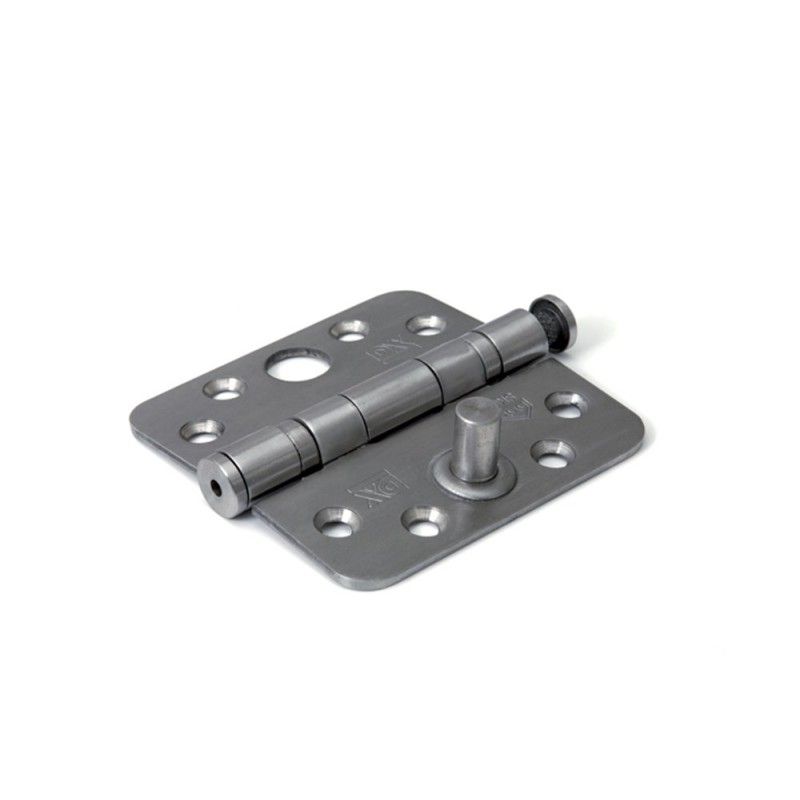 Kogellagerscharnier / 3 mm / ronde hoeken / 89x89 mm / RVS pen / RVS geborsteld / SKG***?