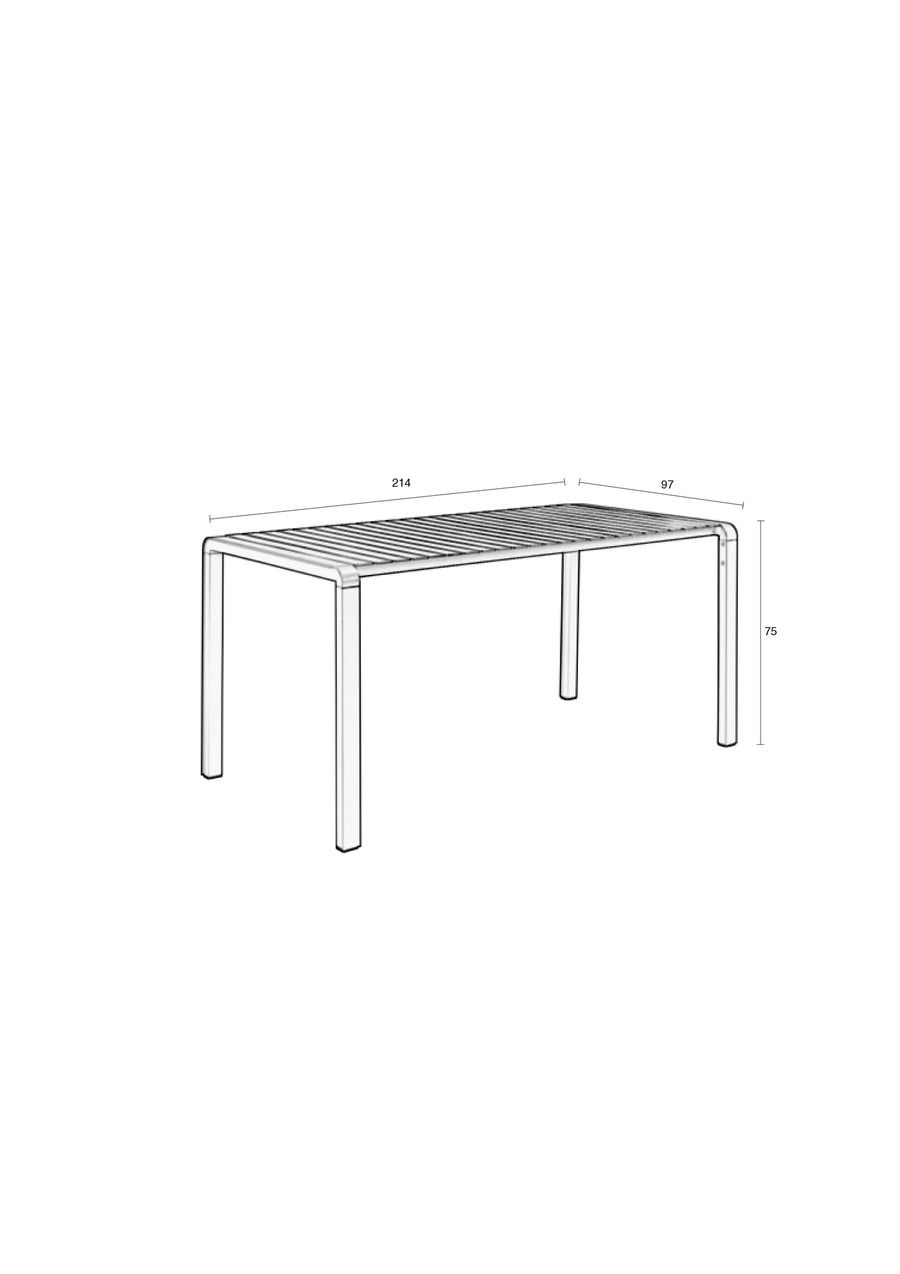 Tuintafel Vondel 214x97 Zwart