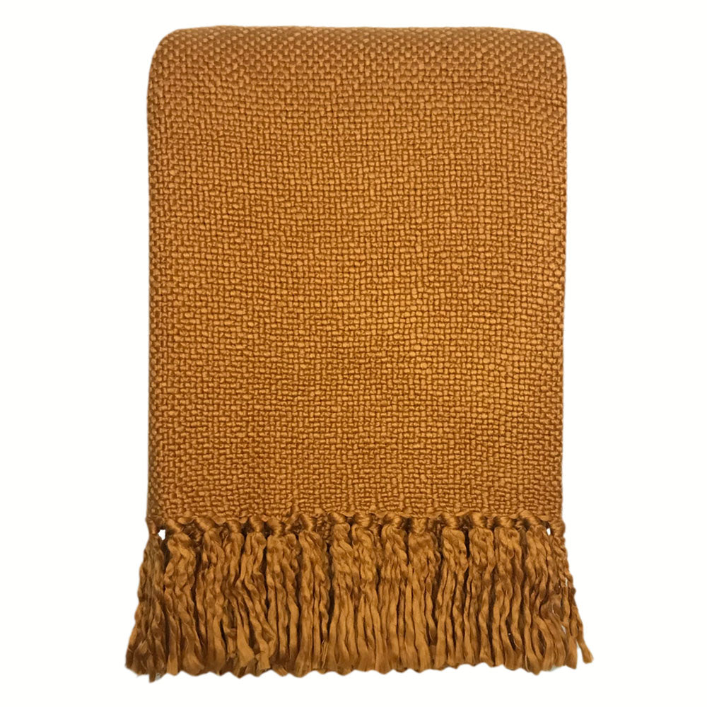 Malagoon plaid inca - okergeel - 125x150cm