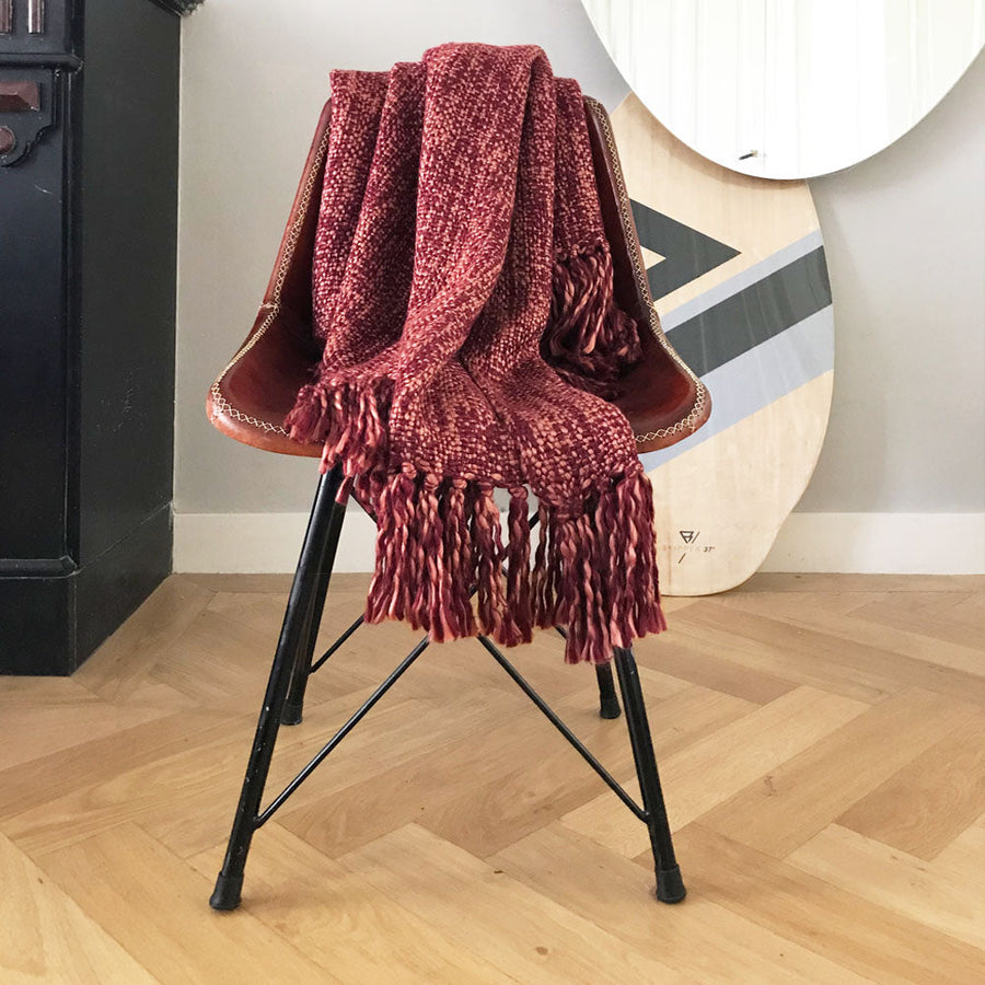 Malagoon plaid marble - bordeauxrood - 125x150cm