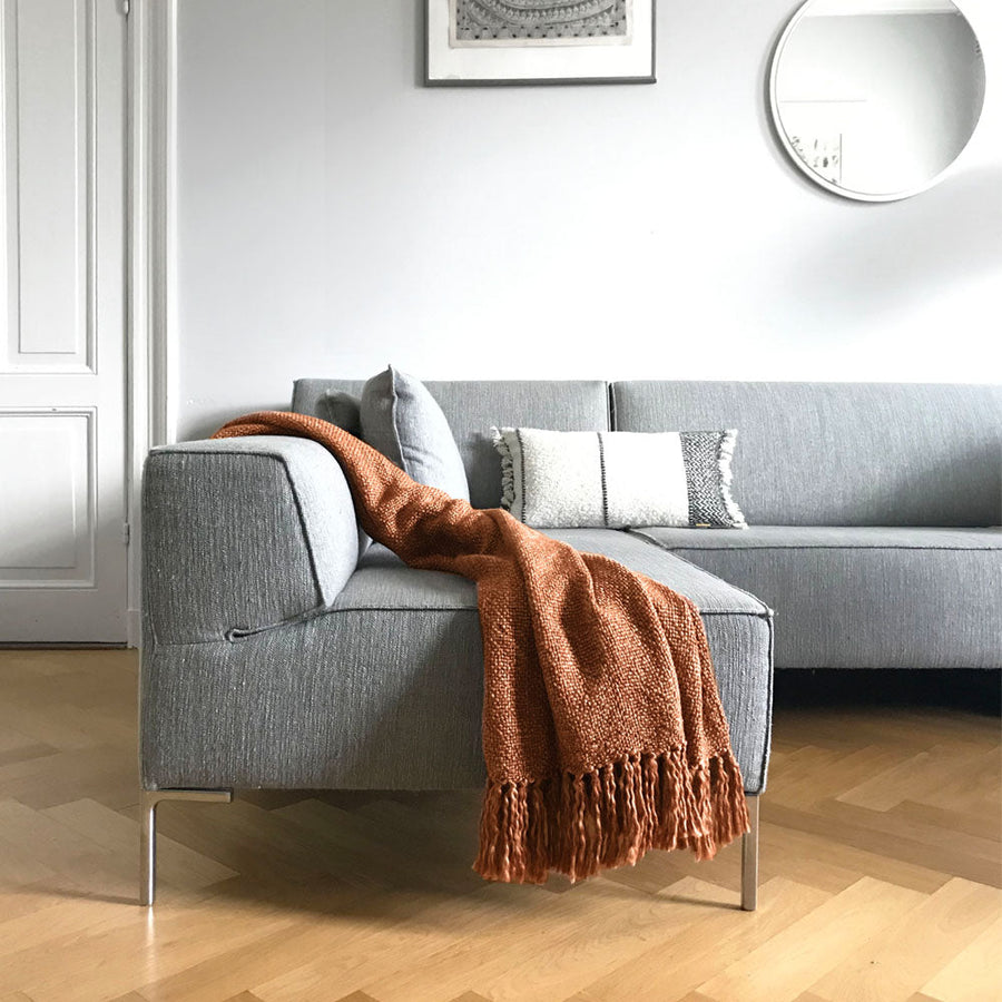Malagoon plaid marble - terracotta - 125x150cm