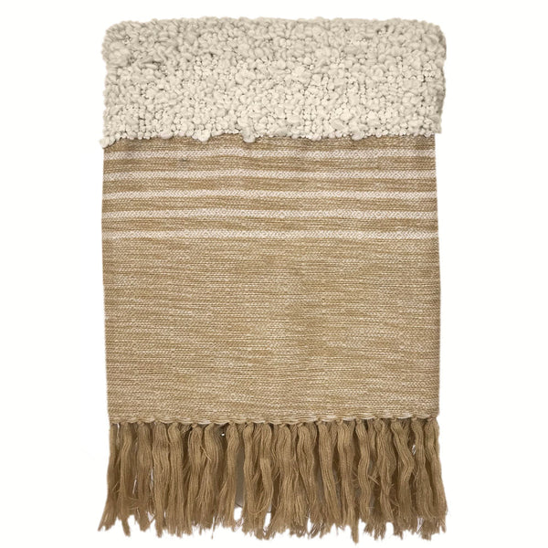 Malagoon plaid tribal - gebroken wit/beige mélange - 125x150cm