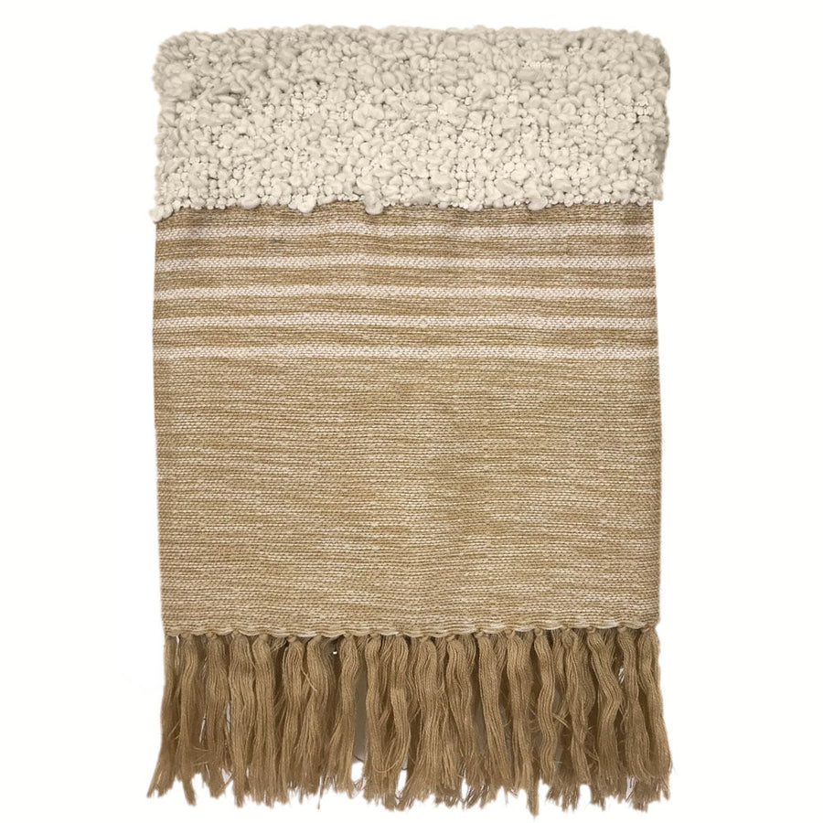 Malagoon plaid tribal - gebroken wit/beige mélange - 125x150cm