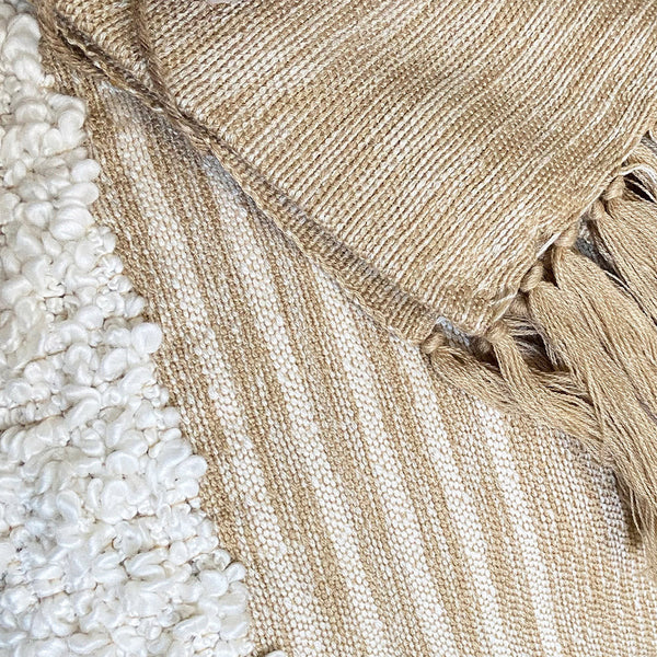 Malagoon plaid tribal - gebroken wit/beige mélange - 125x150cm