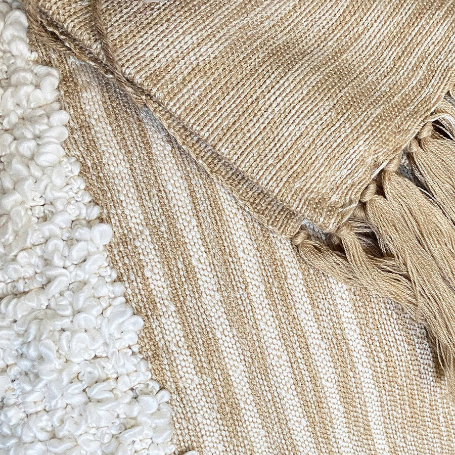 Malagoon plaid tribal - gebroken wit/beige mélange - 125x150cm