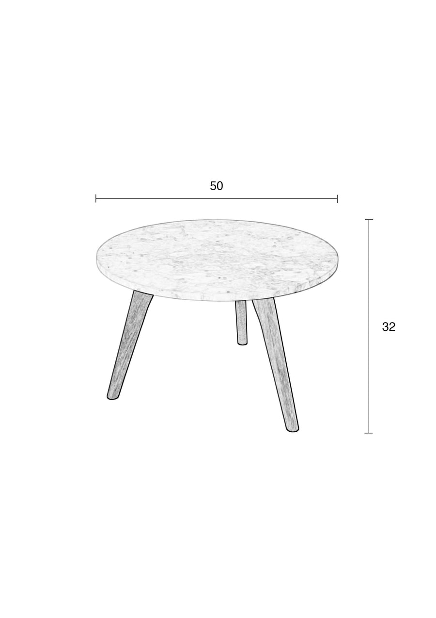 Zijtafel Wit Steen L
