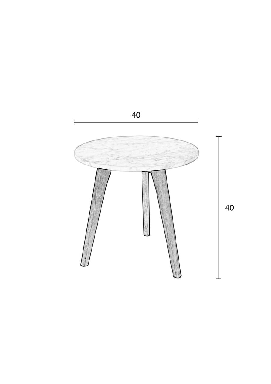 Zijtafel Wit Steen M