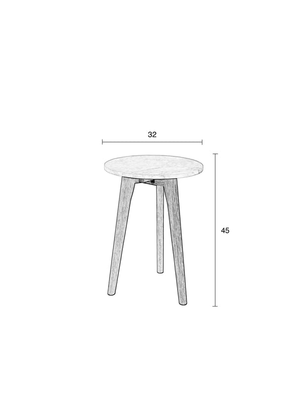 Zijtafel Wit Steen S