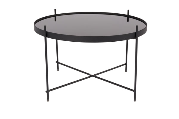 Cupid bijzettafel rond 62,5 cm glas/ metaal zwart