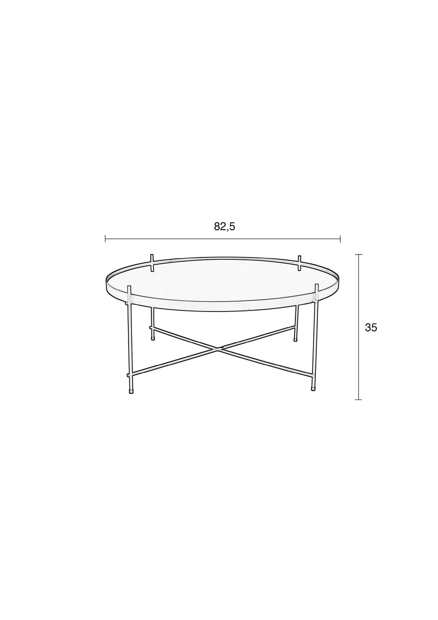Cupid bijzettafel rond 82,5 cm glas/ metaal zwart
