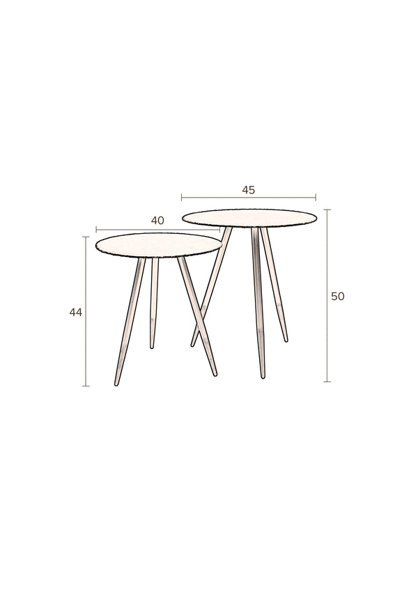 Zijtafel Stalwart Set van 2